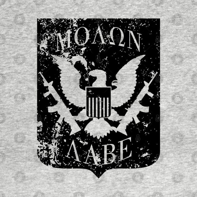 Molon Labe US Great Seal Shield Black by AStickyObsession